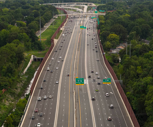 istock Highway Interstate 77 with a busy evening traffic on it. 1438204556
