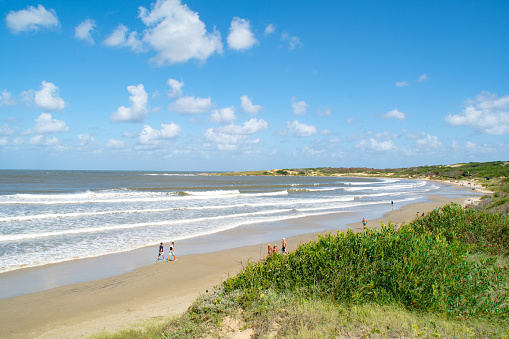 Santa Teres, Uruguay – October 26, 2018: Playa Grande in Santa Teresa National Park, Rocha, Uruguay