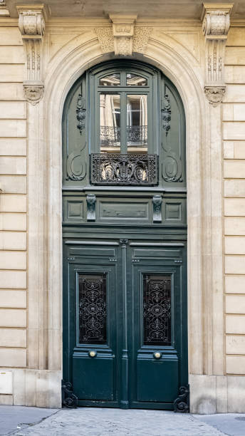 istock Paris, an ancient wooden door, beautiful facade 1438209166