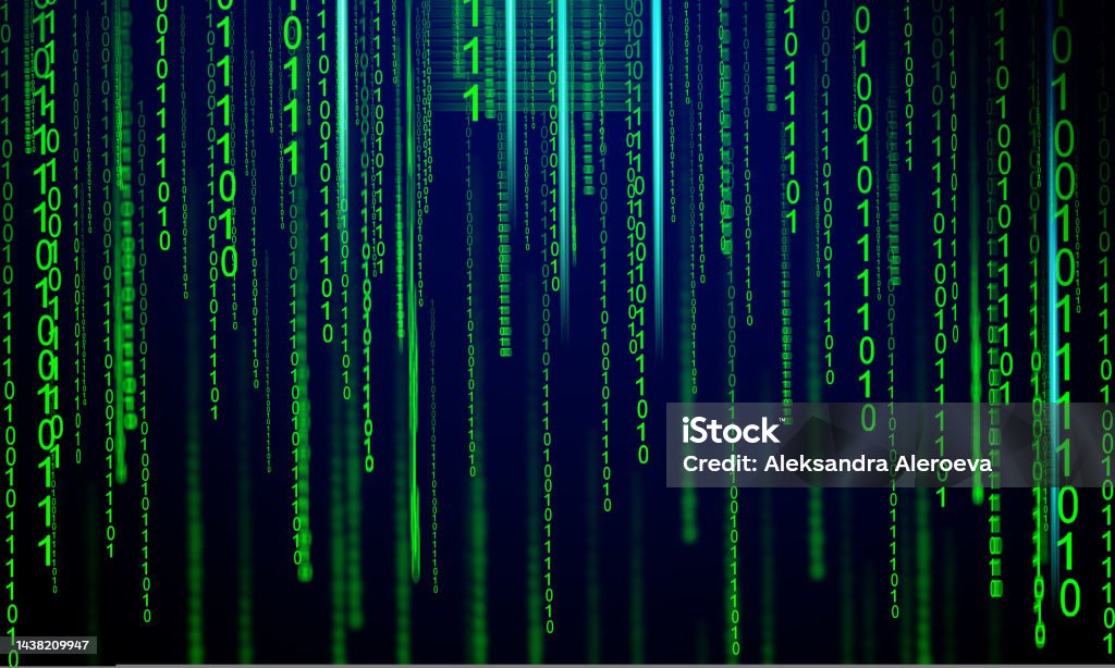 Digital Matrix Neon Code Binary Code Stock Illustration - Download ...