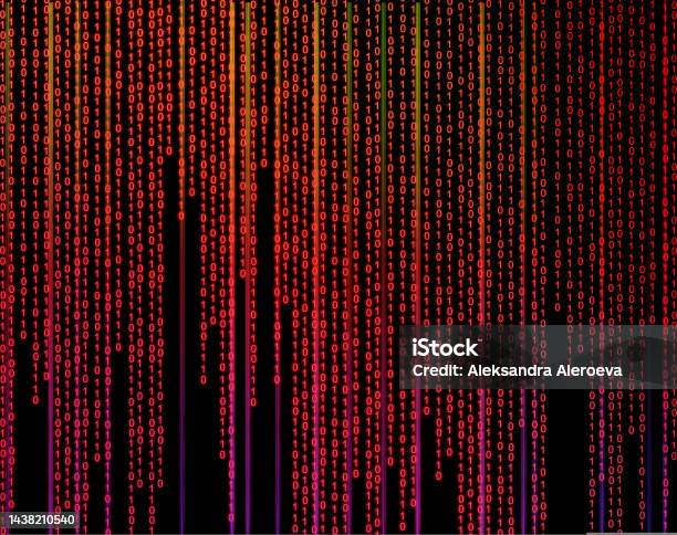 Binary Code Digital Binary Code With Bright Glowing Gradient Stock ...