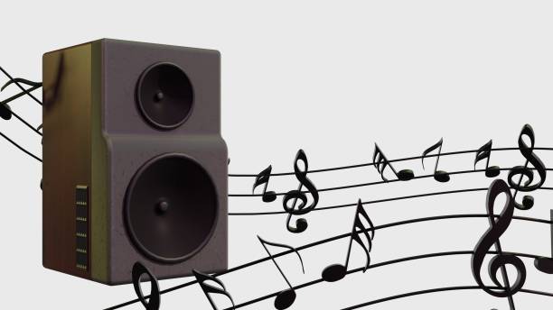 istock 3d rendering guitar melody and sheet music 1438210908