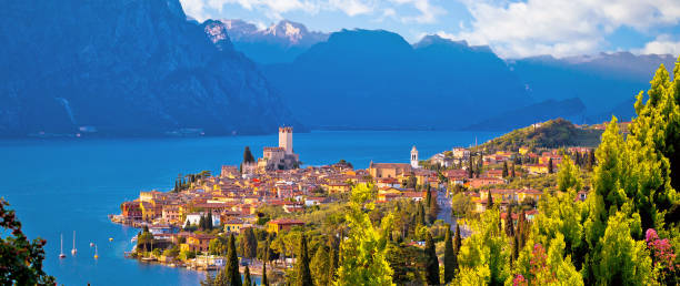 istock Town of Malcesine on Lago di Garda skyline panoramic view 1438212351