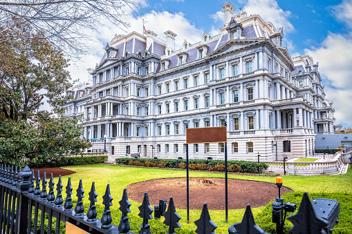 Dwight Eisenhower executive office building in White house complex, Washington DC, USA