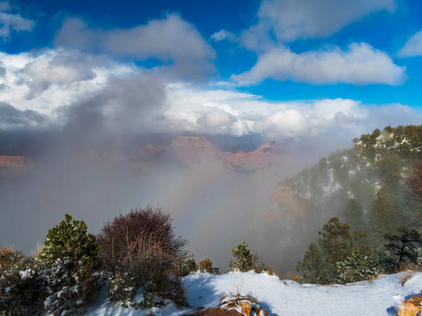 Beautiful Winter View of Grand Canyon National Park, Arizona, USA, in March