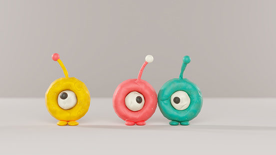 Funny characters made of plasticine