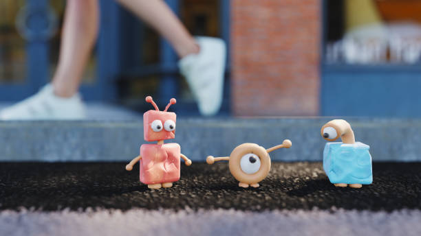 Funny figurines in the city