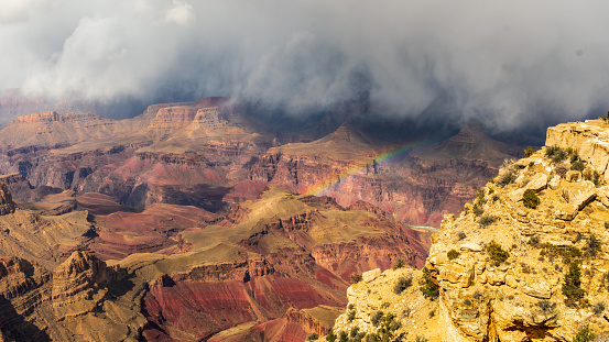 Beautiful Winter View of Grand Canyon National Park, Arizona, USA, in March