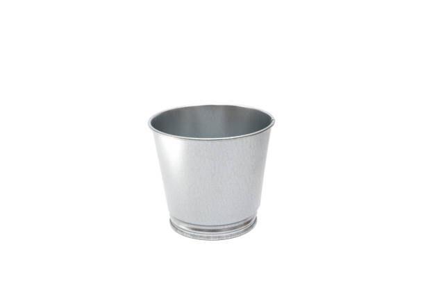 istock Galvanized steel pot, isolated on white background. 1438220625