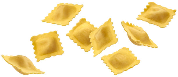istock Ravioli pasta isolated on white background 1438227482