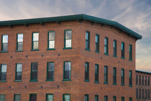 istock old building corner windows downtown city vintage architecture red brick condominium 1438228916