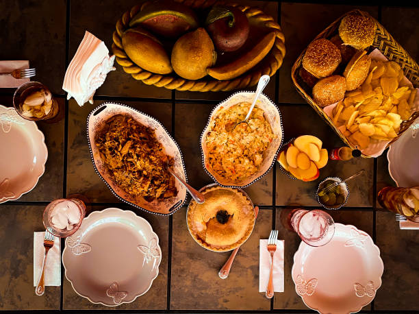 istock Southern barbecue meal shot from above. 1438230947