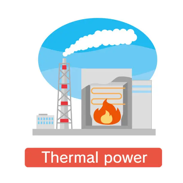 Vector illustration of Thermal power generation