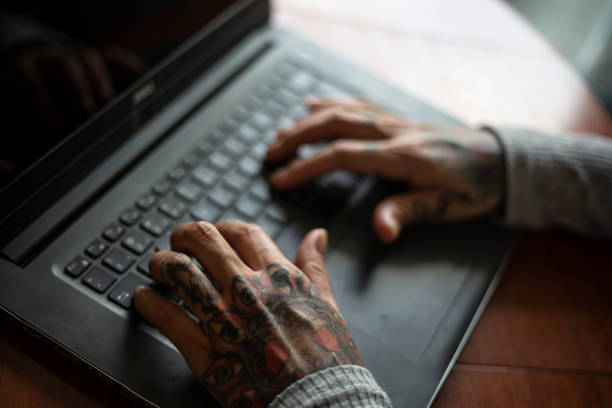 istock Black woman studying with laptop at home 1438244202
