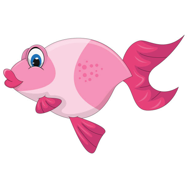 ilustrações de stock, clip art, desenhos animados e ícones de gold fish red and pink color cartoon vector illustration - animals and pets isolated objects sea life