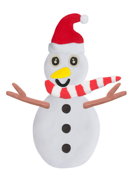 istock christmas snowman made from plasticine on white background 1438246521