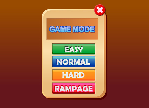 Game Mode Screen Example Game Mode Ui Asset Vector Stock Illustration - Download Image Now ...