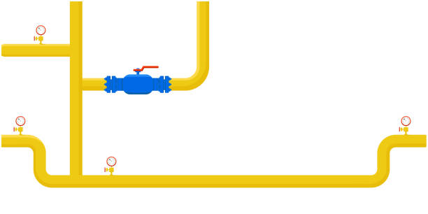 Gas pipeline construction background. Gas pipeline construction background. Vector stock illustration isolated on white background for banners, posters with notification and announcement. EPS10 natural gas pipeline clip art stock illustrations