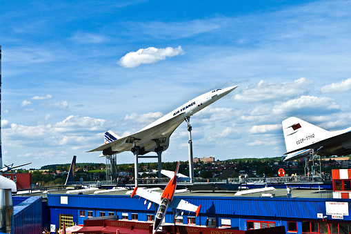 Sinsheim, Germany - May 3, 2008: supersonic aircraft Concorde in the museum in Sinsheim  in Sinsheim, Germany.