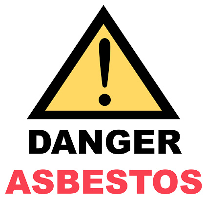 Danger asbestos hazard warning sign illustration