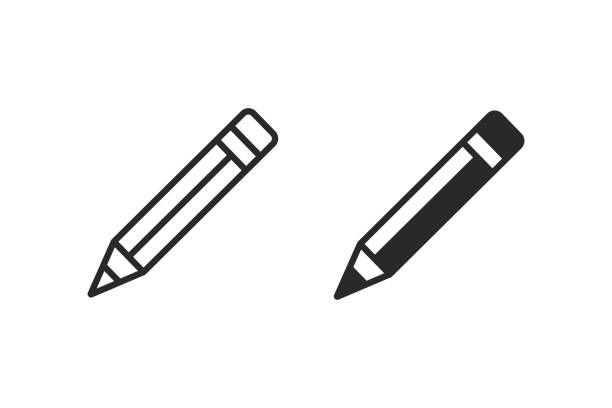 illustrations, cliparts, dessins animés et icônes de icône de crayon - pencil
