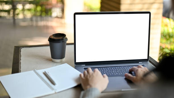 Male freelancer remote working at the coffee shop, using his laptop computer