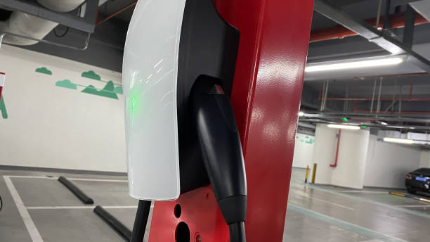 istock Indoor parking lot charging pile 1438282068