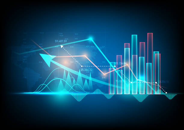 istock stock market finance graph background and figures on world map 1438283322
