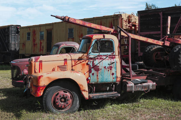 Side of a scrapped cargo truck