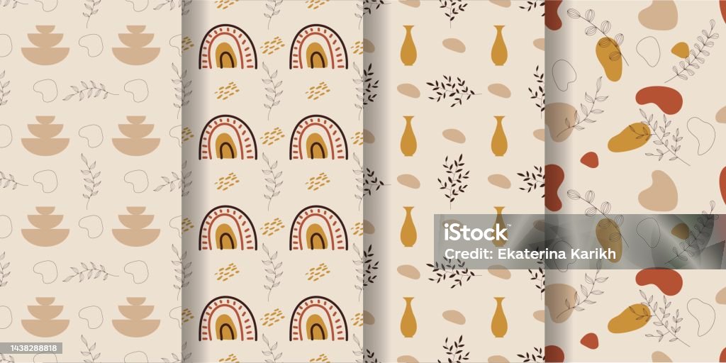 Patterns Patterns Aesthetic Patterns Boho Patterns Set Of Seamless Patterns Stock ...