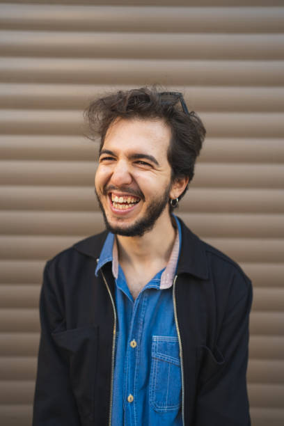 istock Portrait of a man with textured background 1438294910