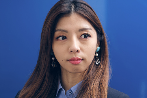 Closeup of Asian businesswoman's face