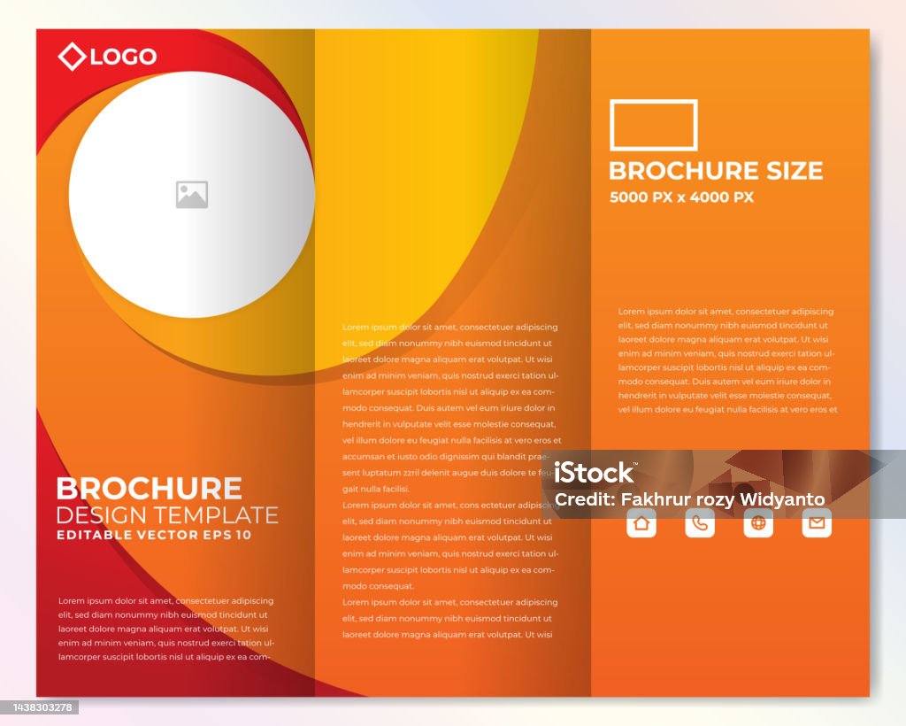 Brochure Gradient Example Brochure Design Template With Cool Gradient Color Stock Illustration ...
