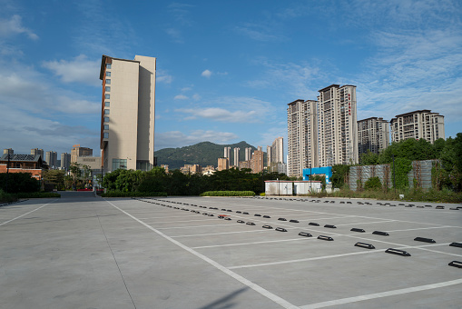 Buildings in the urban parking lot residential area in Putian City, Fujian Province