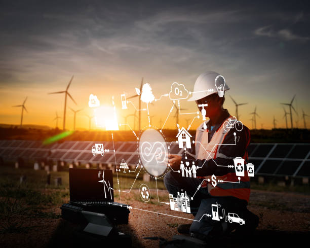 istock Engineers preparing drones to fly, inspecting the solar cells at high angles to thermo scan the solar panel for potential malfunctions and overheating. Alternative energy to conserve world's energy 1438308777