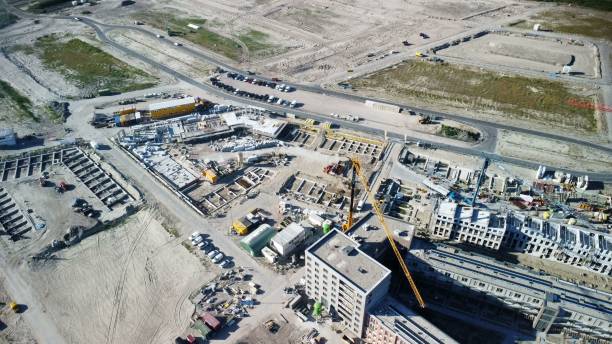 istock Aerial shot of the new housing under development 1438313143