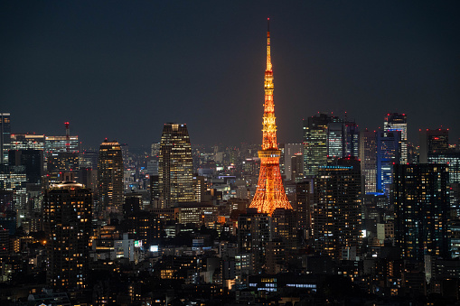 Night view of Tokyo Metropolitan city in Autumn.