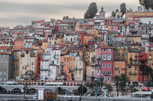 Menton is a town on the French Riviera in southeast France. It’s known for beaches and gardens such as the Serre de la Madone garden, showcasing rare plants.