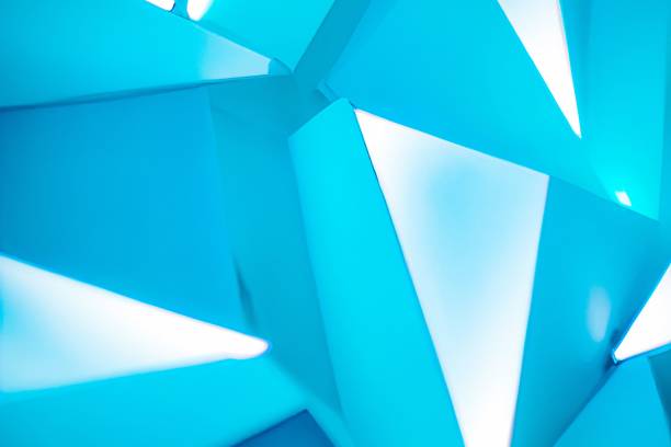 istock 3D rendering of turquoise triangle shapes with white shadowing 1438318004