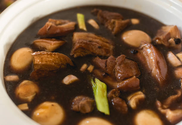 Claypot pork belly with salted fish, popular Chinese food.