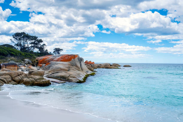 istock Beautiful view of a beach with clean blue water under a bright sky 1438318671