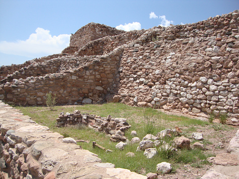 The view of ancient Sinagua Ruins at Tuzigoot National Monument near Clarkdale, Arizona