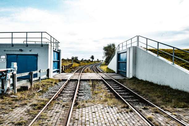 A beautiful view of train tracks in Borkum, Germany