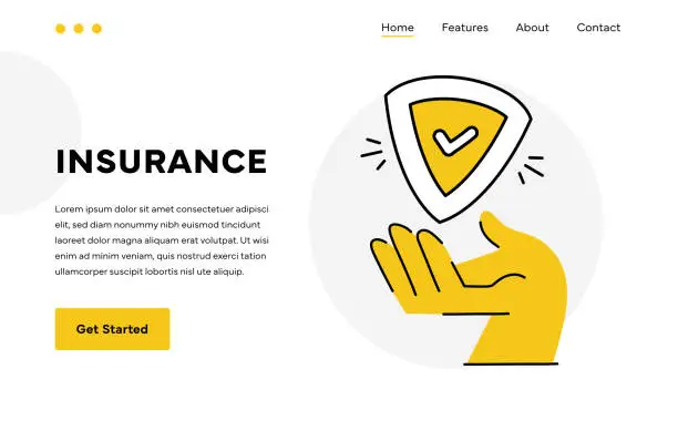 Vector illustration of Insurance Illustration Landing Page Design