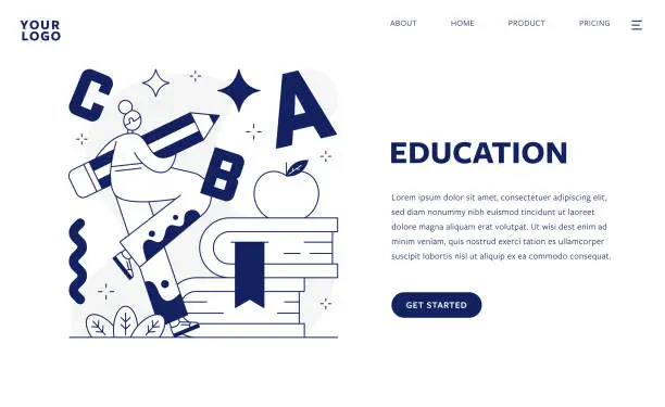 Vector illustration of Education Flat Design Illustration Template for web and mobile
