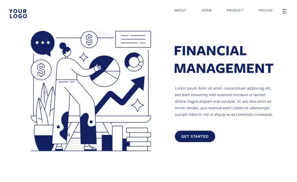 Vector illustration of Financial Management Flat Design Illustration Template for web and mobile