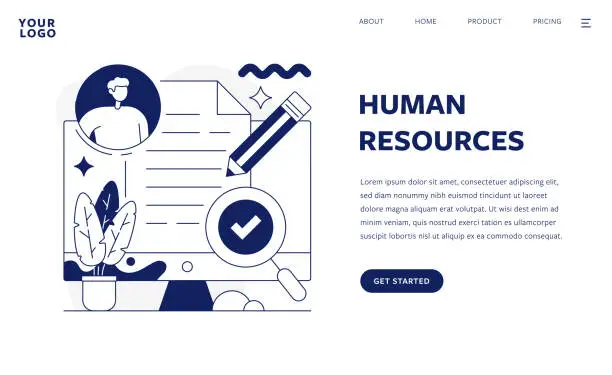 Vector illustration of Human Resources Flat Design Illustration Template for web and mobile