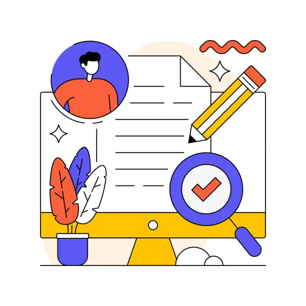 Vector illustration of Job Search Flat Design Illustration