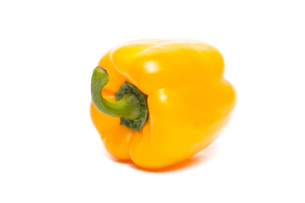 sweet yellow pepper isolated on white background
