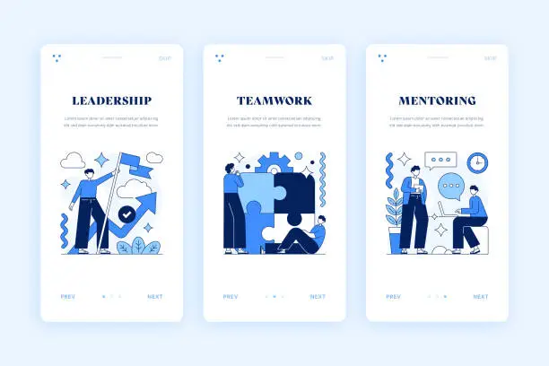 Vector illustration of Teamwork Illustration for Web And Mobile App